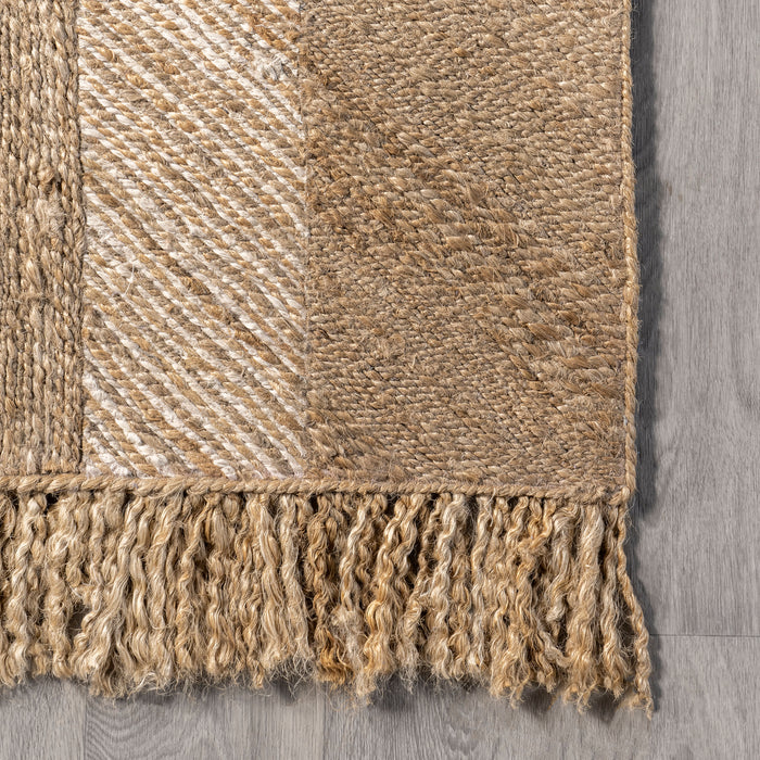 Jute Geometric Shapes Area Rug 120x180 cm Natural