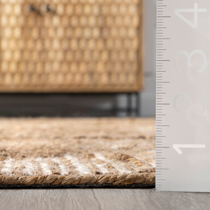 Jute Geometric Shapes Area Rug 120x180 cm Natural