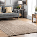 Jute Glen Check Rug 150x240 cm With Tassels Natural
