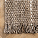 Jute Glen Check Rug 150x240 cm With Tassels Natural