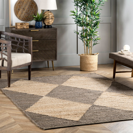 Jute Harlequin Trellis Area Rug 140x200 cm Grey