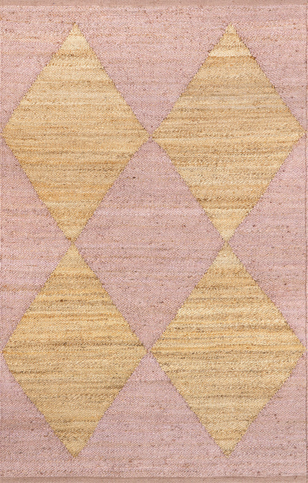 Jute Harlequin Trellis vloerkleed 90x150 cm roze