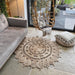 Jute Plain Hand-Woven Flatweave Natural/Brown/Cream Round Rug