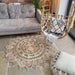 Jute Plain Hand-Woven Flatweave Natural/Brown/Cream Round Rug