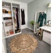 Jute Plain Hand-Woven Flatweave Natural/Brown/Cream Round Rug