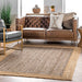 Jute Rug With Simple Border In Grey Color