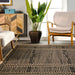 Jute Striped Area Rug 120x180 cm Natural Fiber