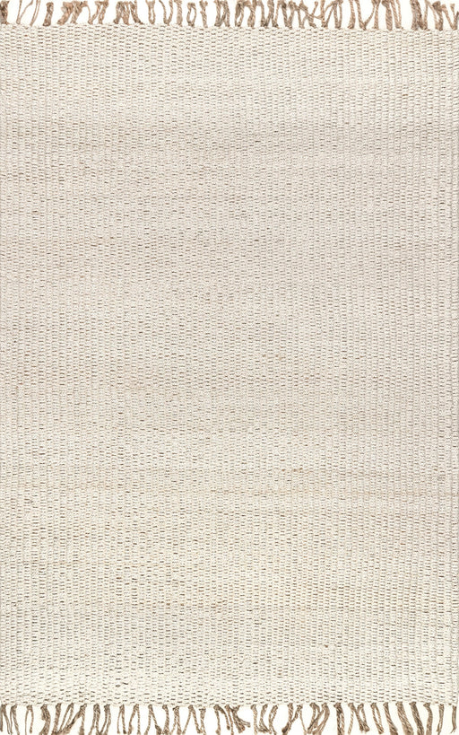 Jute Tassel Area Rug 100% Natural Fiber Off White 150x90 cm