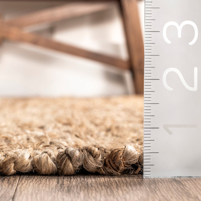 Jute Tassel Area Rug 100% Natural Fiber Tan 120x180 cm