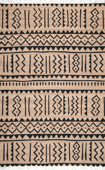 Jute Tasseled Area Rug 140 cm Natural Design