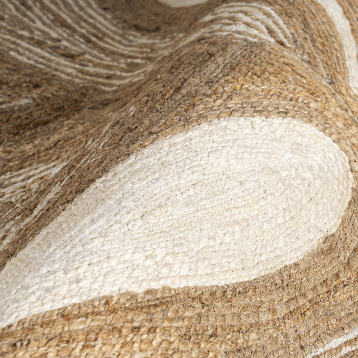 Jute Tasseled Area Rug 152cm Handwoven Natural Design