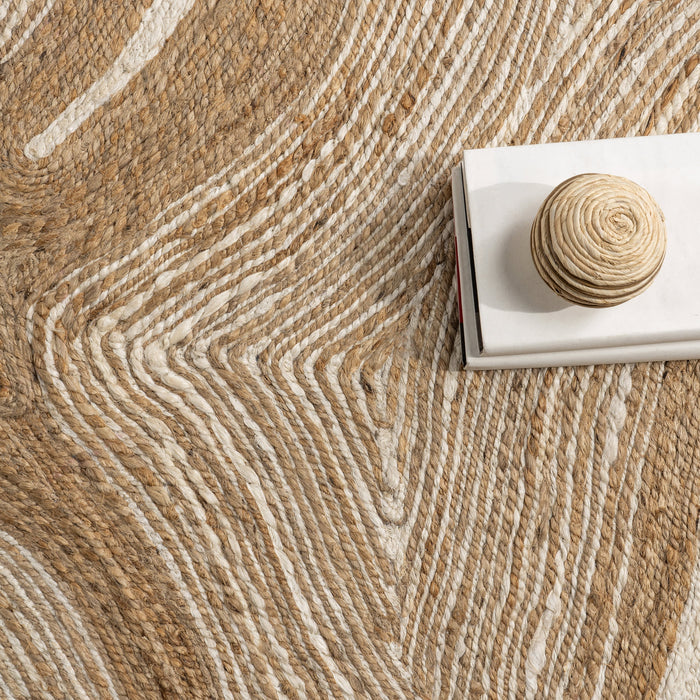 Jute Tasseled Area Rug 152cm Handwoven Natural Design