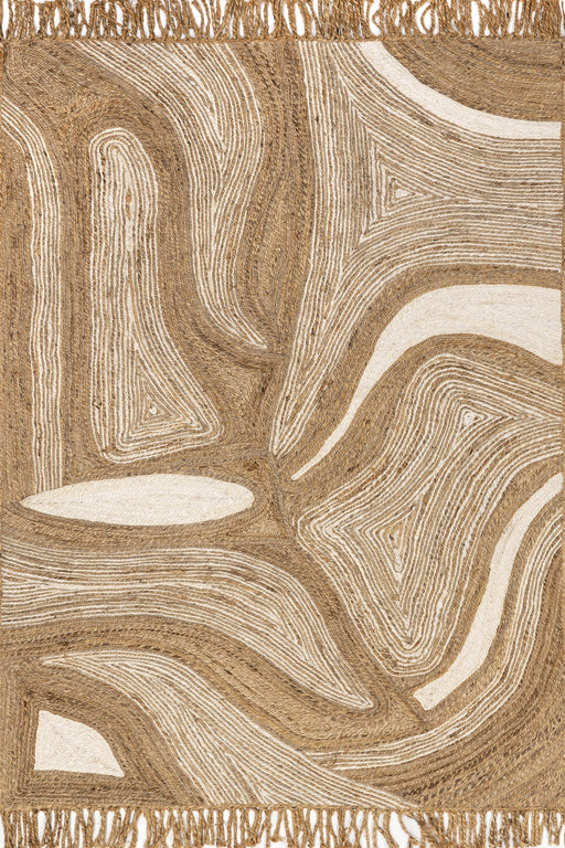 Jute Tasseled Area Rug 152cm Handwoven Natural Design