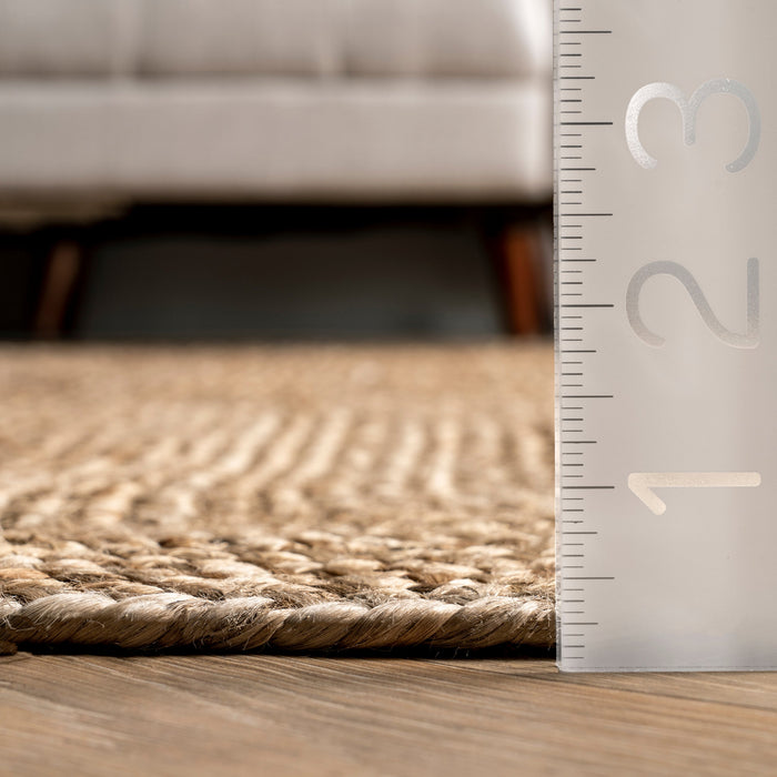 Jute Tiled Area Rug 152x244 cm Natural Fiber