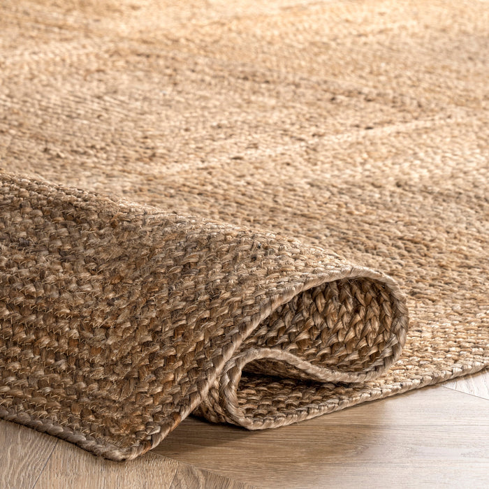 Jute Tiled Area Rug 152x244 cm Natural Fiber