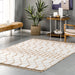 Jute Trellis Area Rug 120 cm x 180 cm Natural Design