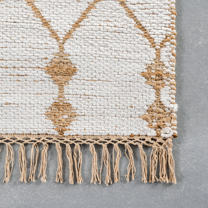 Jute Trellis Area Rug 120 cm x 180 cm Natural Design