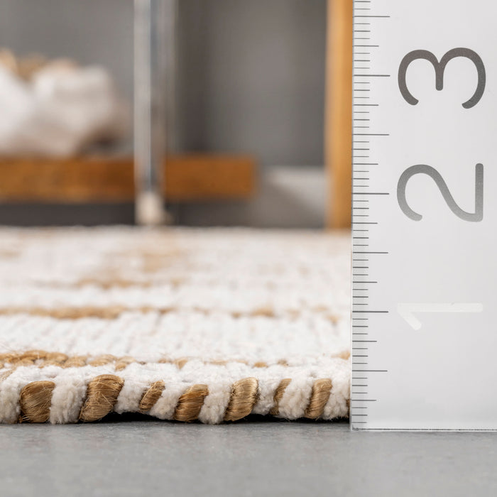 Jute Trellis Area Rug 120 cm x 180 cm Natural Design