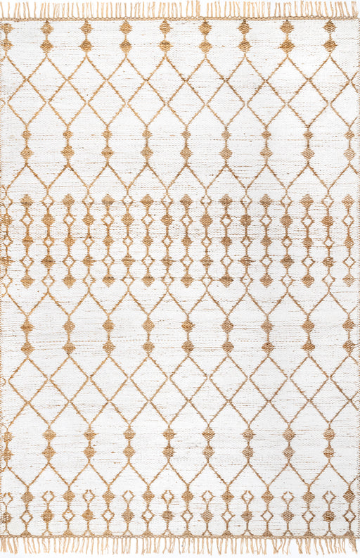Jute Trellis Area Rug 120 cm x 180 cm Natural Design