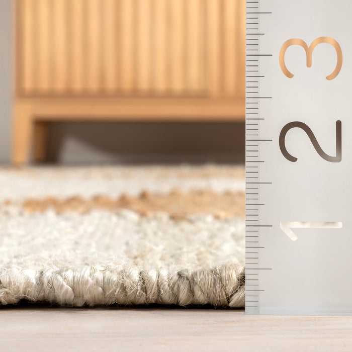 Jute Trellis Area Rug 120x180 Cm Ivory