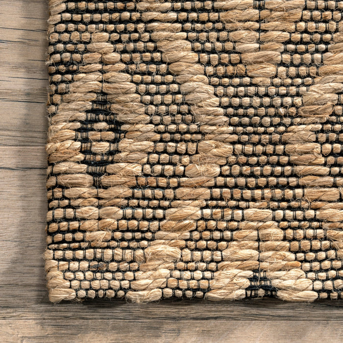 Jute Trellis Area Rug 120x180 cm Natural Finish