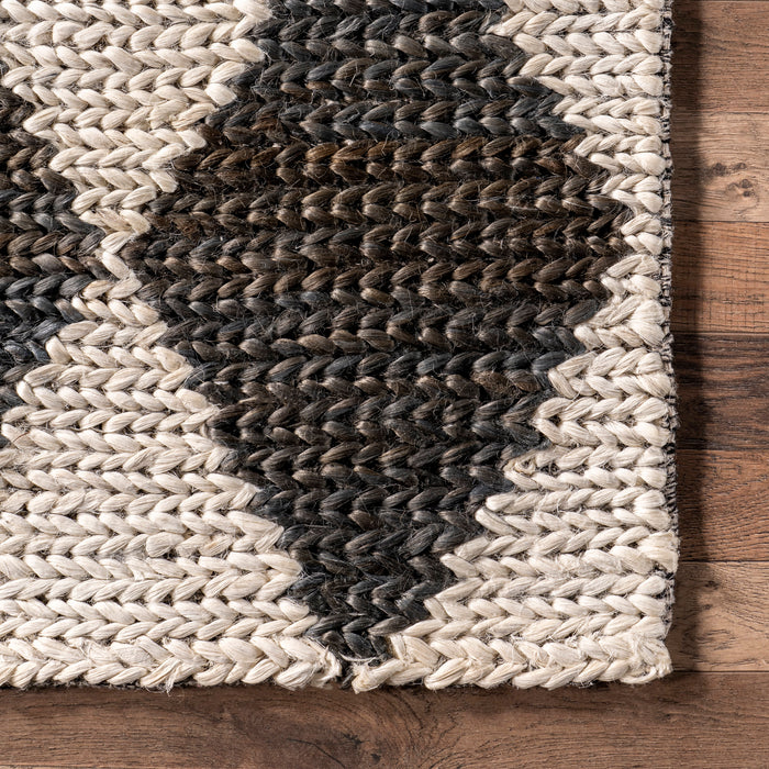 Jute Trellis Area Rug 140x200 cm Charcoal
