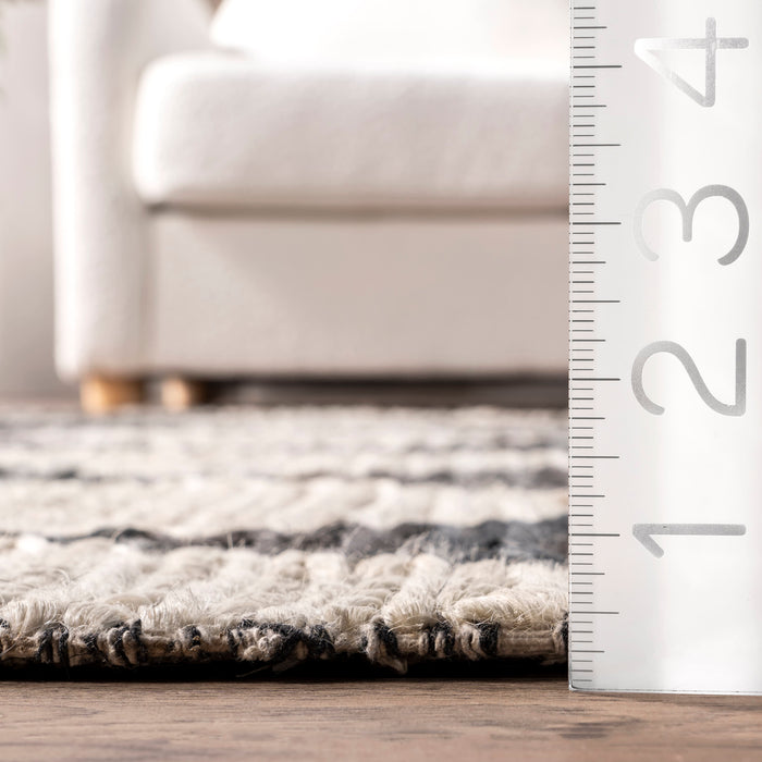 Jute Trellis Area Rug 140x200 cm Charcoal