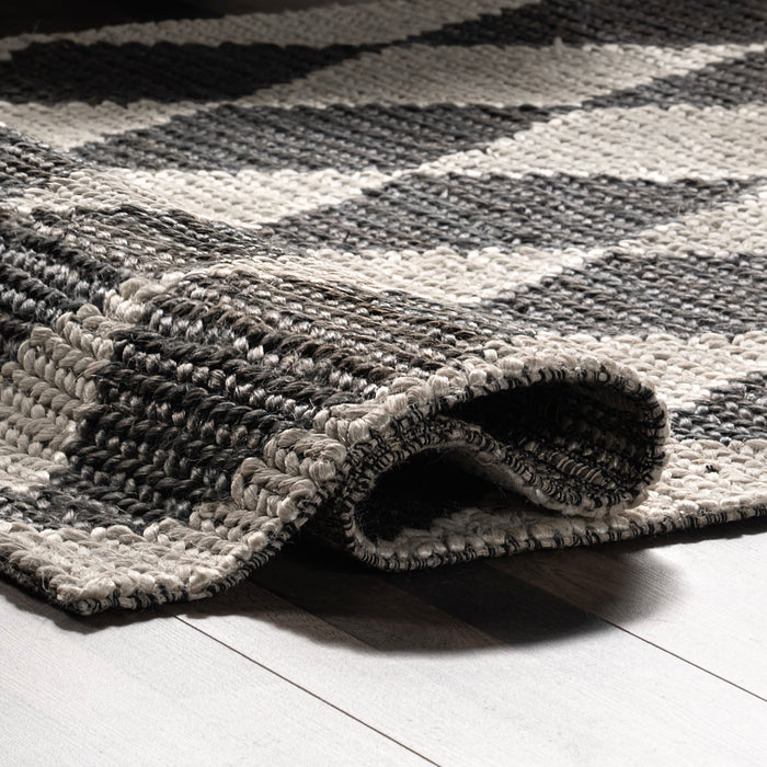 Jute Trellis Area Rug 140x200 cm Charcoal