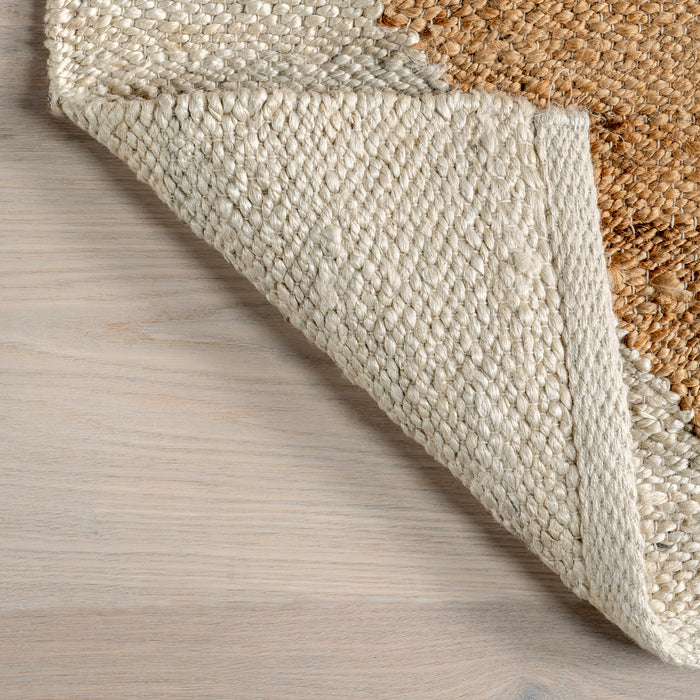 Jute Trellis Area Rug 150 cm Ivory