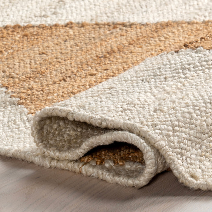 Jute Trellis Area Rug 150 cm Ivory