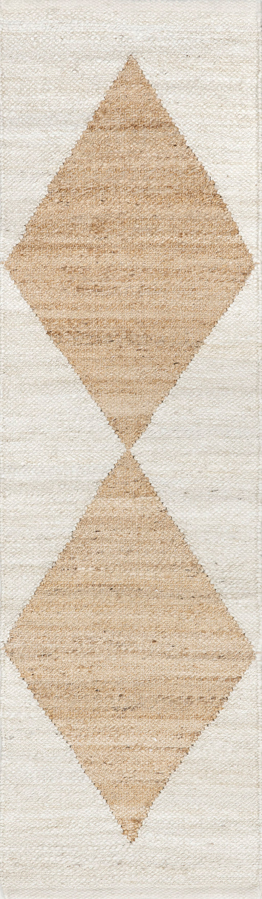 Jute Trellis Area Rug 150 cm Ivory