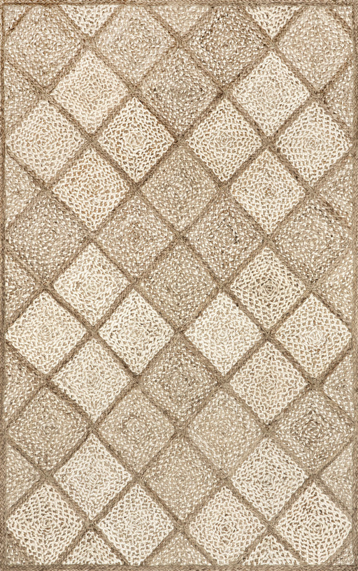 Jute Trellis Area Rug 160x230 cm Natural Design