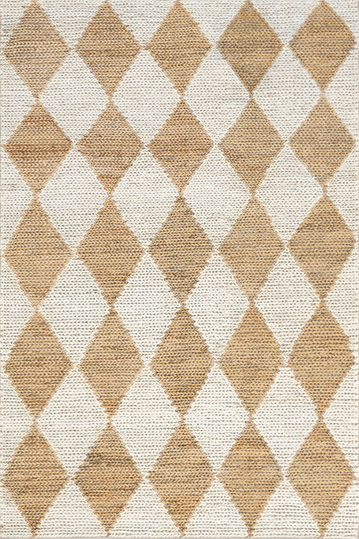Jute Trellis Area Rug Natural Design for Home Decor