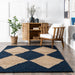 Jute Trellis Area Rug Navy Color 140x200 cm