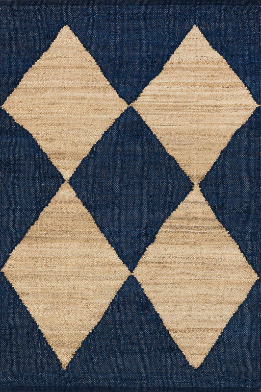 Jute Trellis Area Rug Navy Color 140x200 cm