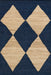 Jute Trellis Area Rug Navy Color 140x200 cm