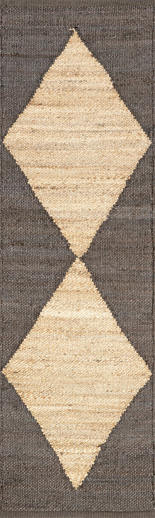 Jute Trellis Rug Black Handmade Natural Fiber 152x244 cm