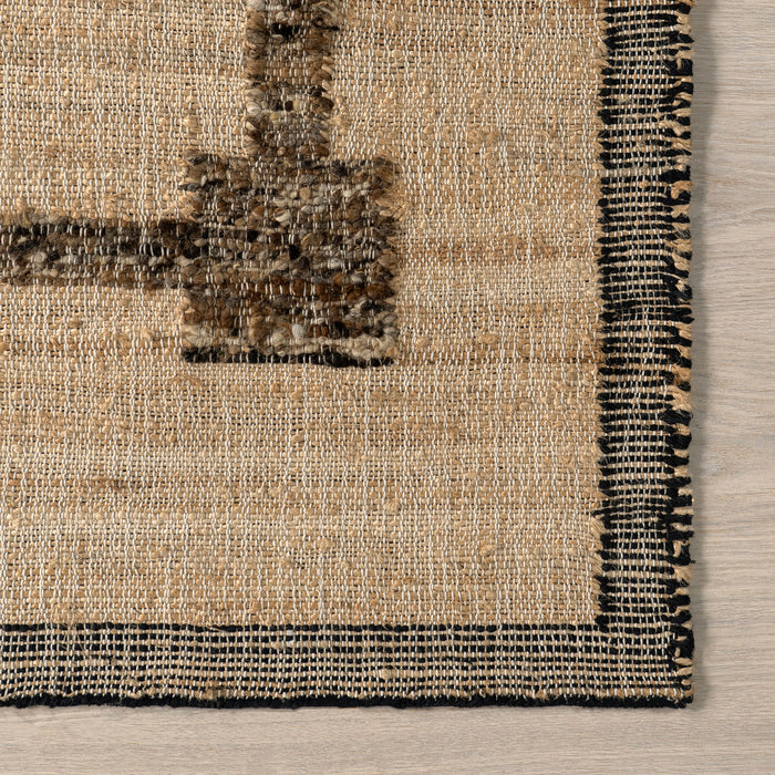 Jute Wool Area Rug 170x240 cm Natural Fiber Design