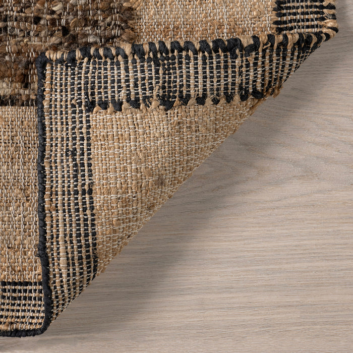 Jute Wool Area Rug 170x240 cm Natural Fiber Design