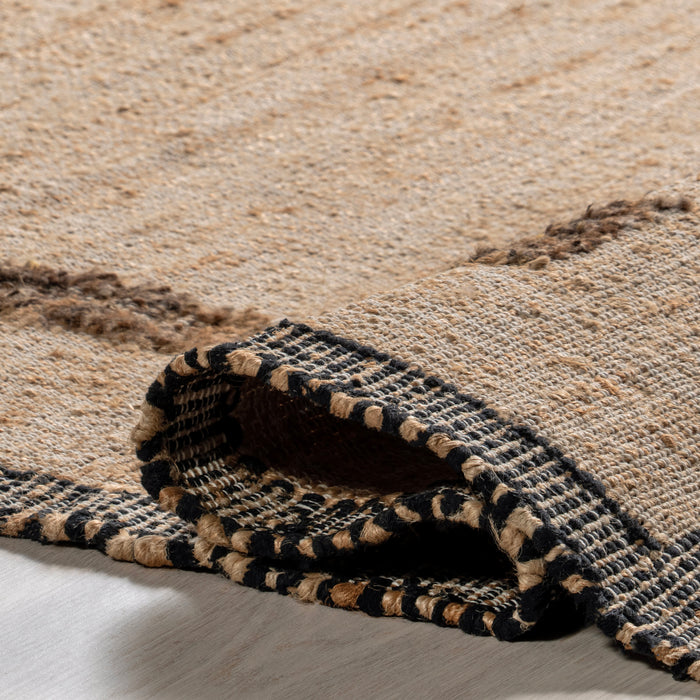 Jute Wool Area Rug 170x240 cm Natural Fiber Design
