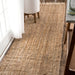 Jute Wool Fringe Area Rug Natural 90x150 cm