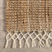 Jute Wool Fringe Area Rug Natural 90x150 cm