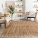 Jute Wool Fringe Area Rug Natural 90x150 cm