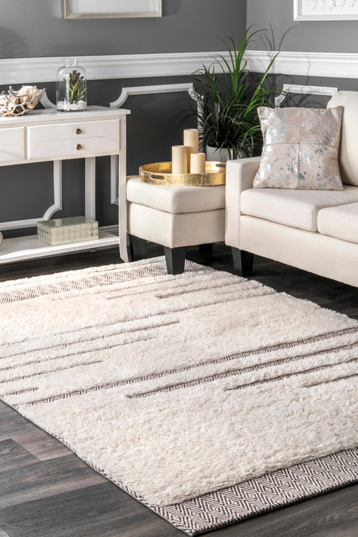 Kaden Diamond Shag Rug 120x180 cm Ivory