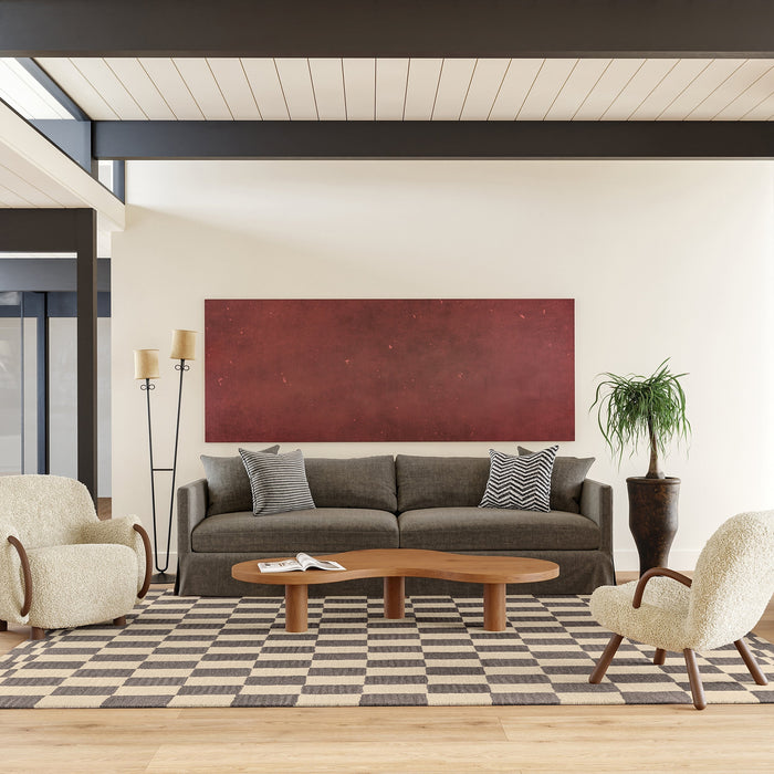 Kai Grey Wool Checkerboard Area Rug