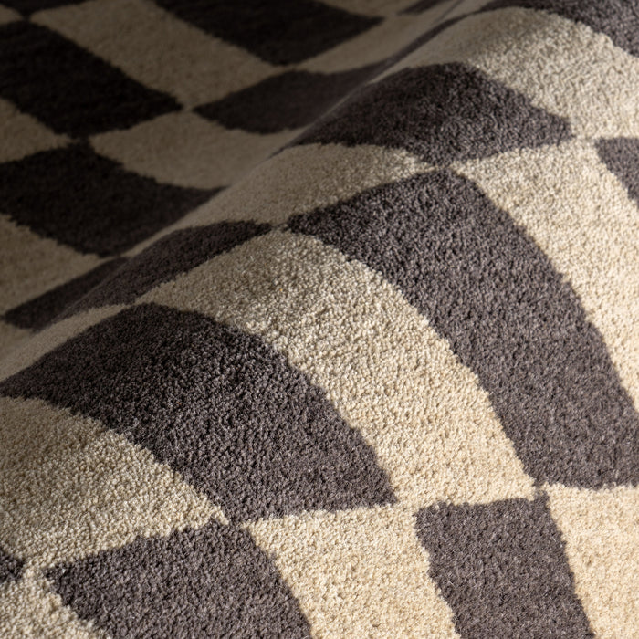Kai Grey Wool Checkerboard Area Rug