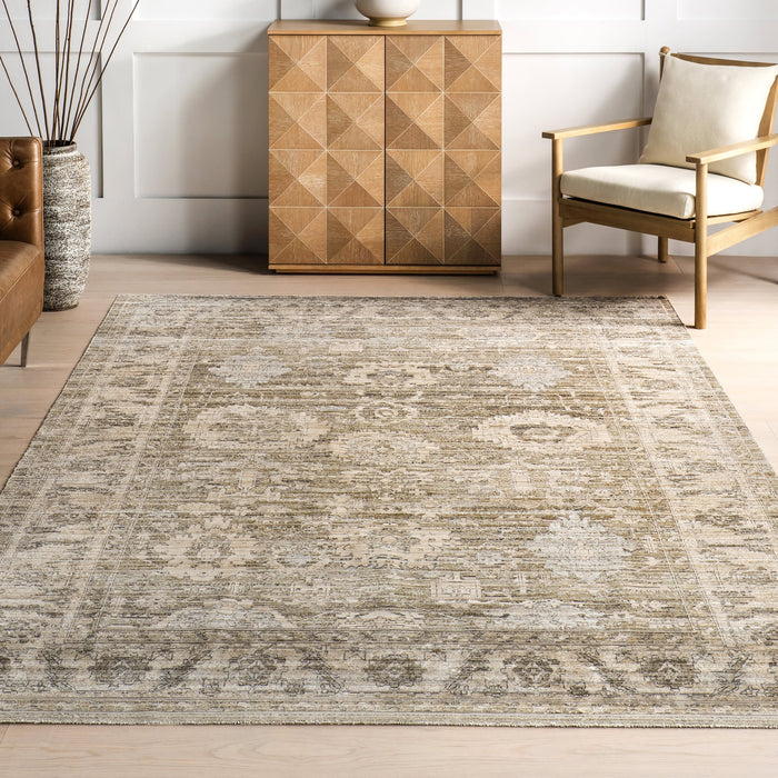 Kailani Washable Indoor Outdoor Area Rug Light Grey
