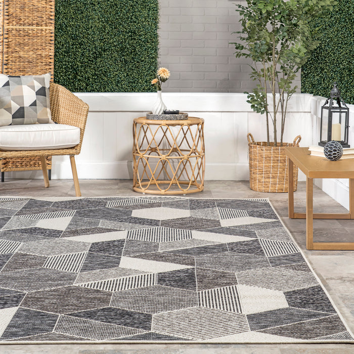 Kaleidoscope Area Rug for Indoor and Outdoor Use Grey 138x200 cm