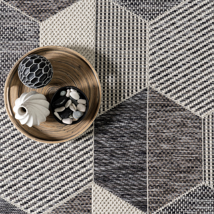 Kaleidoscope Area Rug for Indoor and Outdoor Use Grey 138x200 cm