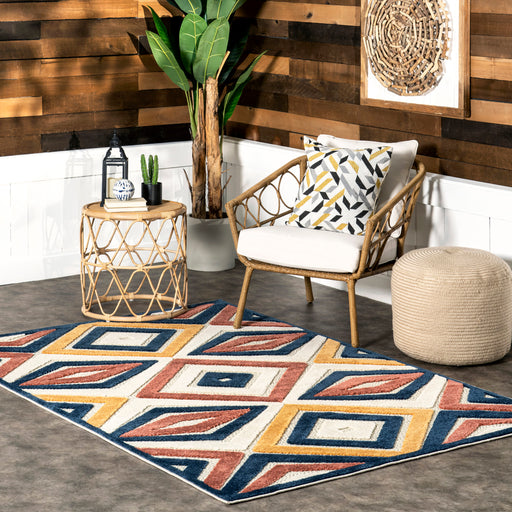 Kaleidoscope Diamonds Area Rug για εσωτερική εξωτερική χρήση